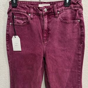 Cleo + Wolf Boyfriend Jeans in Wine Plum